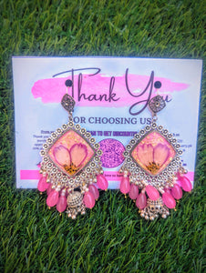 Pink Rosemarry Jhumka