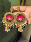 Black-base Rose Jhumka