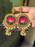 Black-base Rose Jhumka